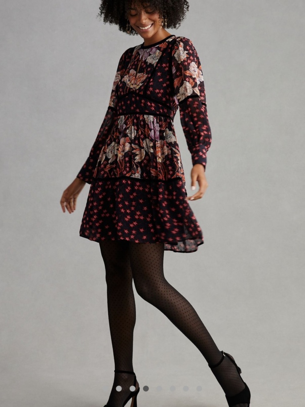 Temperley London × Anthropologie Mixed-Print Tiered Mini Dress size 4 NWT - Picture 4 of 10